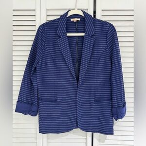 Skies Are Blue Women’s Nautical Striped Knit Blazer M NWOT